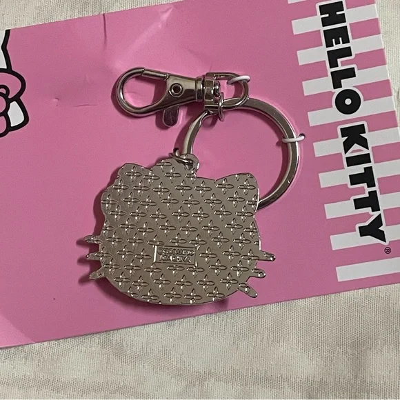 Sanrio Hello Kitty Face Pave 3D Bling Key Chain Silver Finish 2025 - Picture 5 of 12